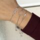 Rhodium Plated CZ Infinity Friendship Bolo Bracelet