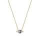 14 Karat Gold Plated Mini CZ Planet Necklace