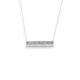 Rhodium Plated CZ Polished Bar Necklace